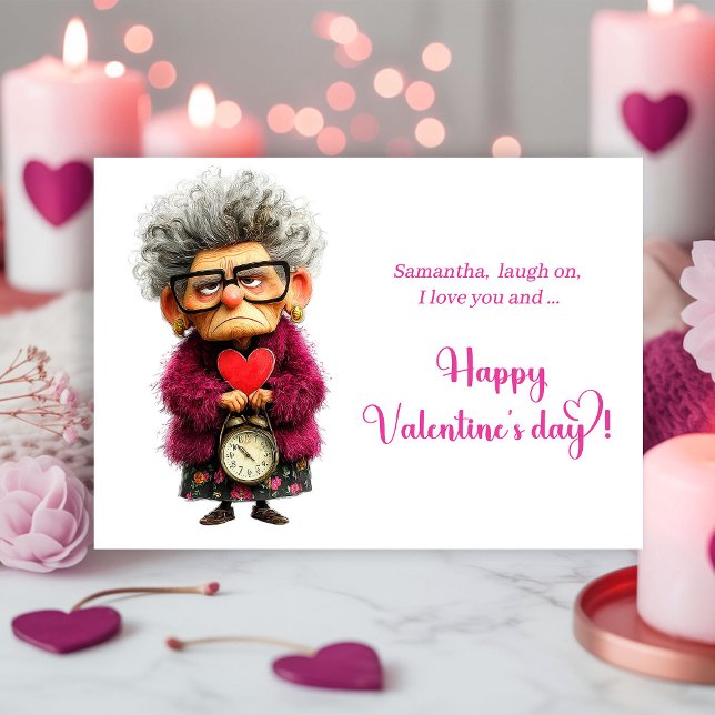 Cartão De Festividades Funny Quirky Lady Bringing Fun Valentine (Funny Quirky Lady Bringing Fun Valentine

)