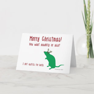 Cartão De Festividades Funny Rat Christmas Card