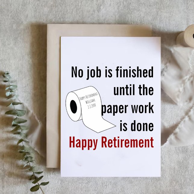 Cartão De Festividades Funny Retirement Toilet Paper card for colleague (Funny Retirement Toilet Paper card for colleague)