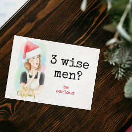 Cartão De Festividades Funny Retro "3 Wise Men? Be Serious" Christmas