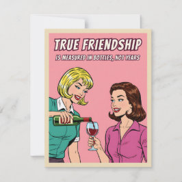Cartão De Festividades Funny Retro Wine Humor Best Friend Pop Art Card