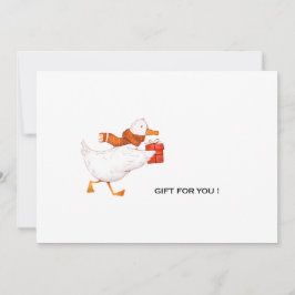 Cartão De Festividades Funny Running Cartoon Duck Christmas