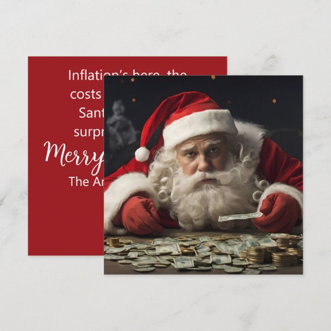 Cartão De Festividades Funny Santa Card with Inflation Rhyme (Frente/Verso)