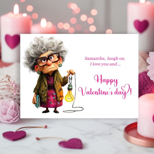 Cartão De Festividades Funny Sarcastic Grumpy Lady Valentine Card (Funny Sarcastic Grumpy Lady Valentine Card)