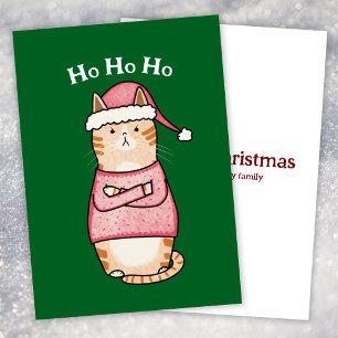 Cartão De Festividades Funny Sarcastic Orange Cat Natal