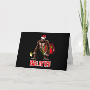 Cartão De Festividades Funny Sasquatch Santa Claus Christmas Design
