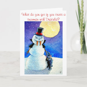 Cartão De Festividades Funny Snowman Halloween Christmas winter card