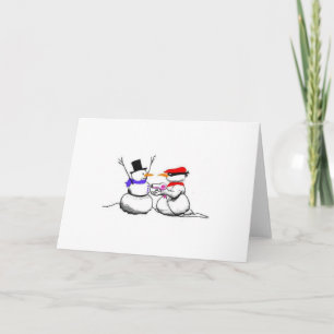 Cartão De Festividades Funny Snowman Stick Up Christmas Card