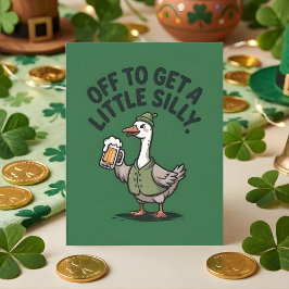 Cartão De Festividades Funny St Patrick Days Silly Goose Beer