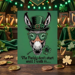 Cartão De Festividades Funny St. Patrick’s Day Donkey Greeting Card