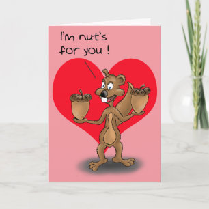 Cartão De Festividades Funny Valentine Cards: Nuts for you