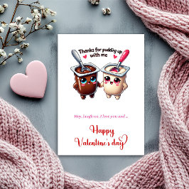 Cartão De Festividades Funny Valentine’s Day Love Card with Cartoon Food