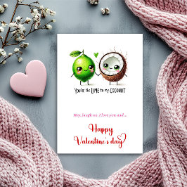 Cartão De Festividades Funny Valentine’s Day Love Card with Cartoon Fruit