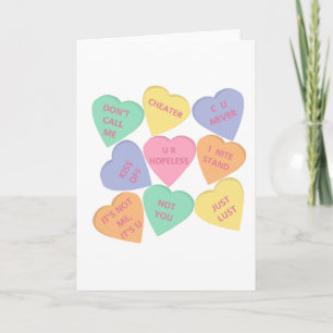 Cartão De Festividades Funny Valentine's Day conversation hearts