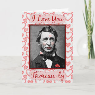 Cartão De Festividades Funny Valentine's Day Thoreau Bookworm Nerd Love