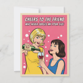 Cartão De Festividades Funny Vintage Wine Humor Best Friend Pop Art Card