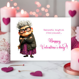 Cartão De Festividades Funny Whimsical Grumpy Lady Valentine’s Day Card