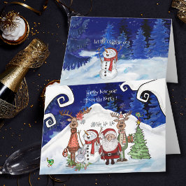 Cartão De Festividades Funny Whimsical Happy New Year from the North Card