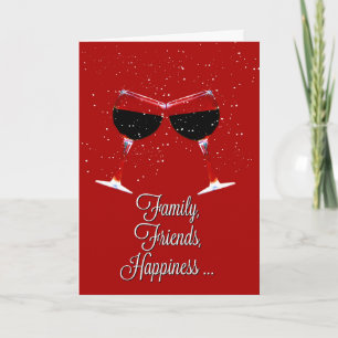 Cartão De Festividades Funny Wine Happy Holiday Card