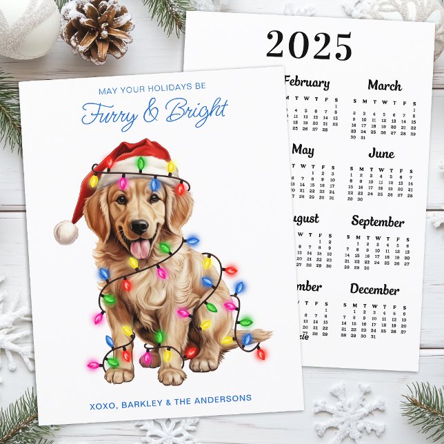 Cartão De Festividades Furry & Bright 2025 - Cachorro de Retriever de Our (Criador carregado)
