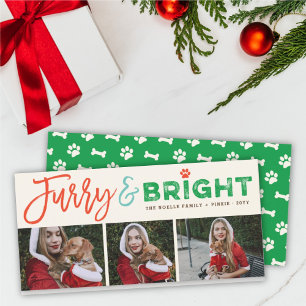 Cartão De Festividades Furry & Bright Typoographic Dog Lover 3 Photo Pet