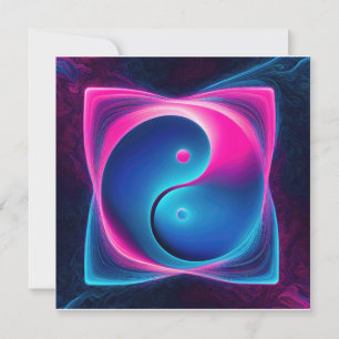 Cartão De Festividades Fusão Chi: Energias Yin Yang Vibrantes