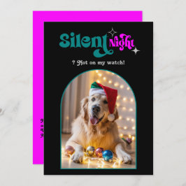 Cartão De Festividades Fusão festiva Retro Pet Dog Foto de Natal