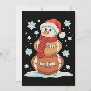 Cartão De Festividades Futebol de Natal Boneco de Neve Feriado Esportes N