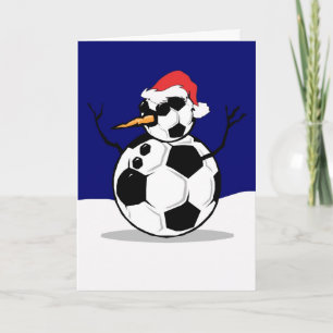 Cartão De Festividades Futebol Snowman
