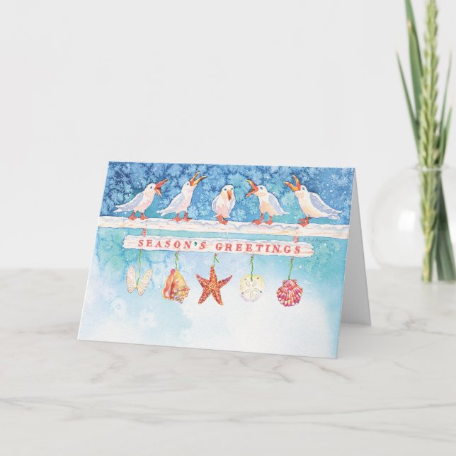 Cartão De Festividades Gaivotas sazonais (Frente)