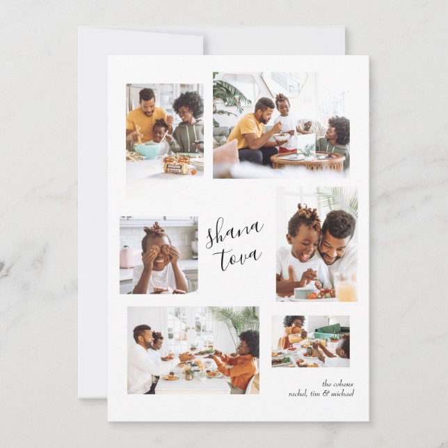 Cartão De Festividades Galeria de Fotos Shana Tova Colagem Judaica Ano No (Frente)