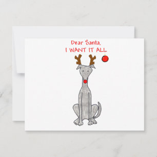Cartão De Festividades Galgo caro Papai noel