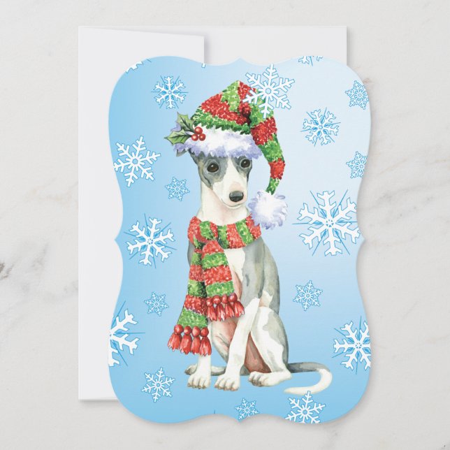 Cartão De Festividades Galgo italiano feliz de Howlidays (Frente)