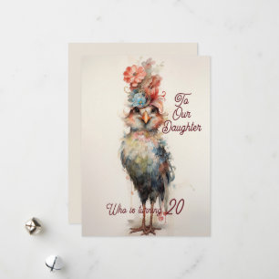 Cartão De Festividades Galinha 20 de Abstrato de Aniversário da Filha