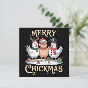 Cartão De Festividades Galinha Chapéu de Natal do Papai Noel Feliz Galinh