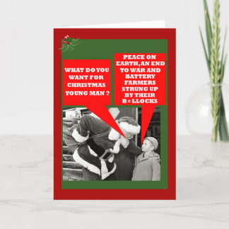 Cartão De Festividades Galinhas de bateria engraçadas slogan Xmas