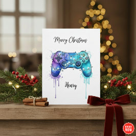 Cartão De Festividades Game Lover Christmas Card Custom Gift Idea