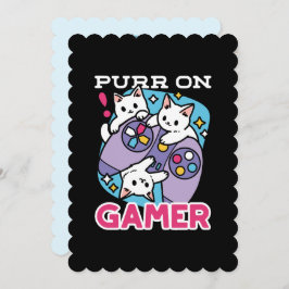 Cartão De Festividades Gamer Design - Purr On Gamer Joystick Art