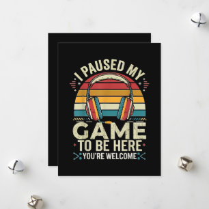 Cartão De Festividades Gamer Retrô Eu Pausar Meu Jogo Para Estar Aqui