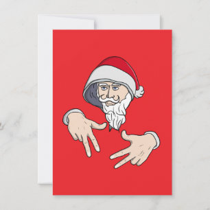 Cartão De Festividades Gangsta legal Hip Hop Hand Rap Santa Claus