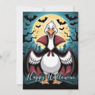 Cartão De Festividades Ganso Vampiro Engraçado Halloween