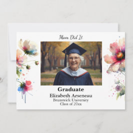 Cartão De Festividades Garden Party Grad Floral Invitation Personalize