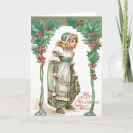 Cartão De Festividades Garota Bonita Holly