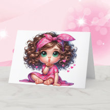 Garota dia de os namorados da vovó em rosa