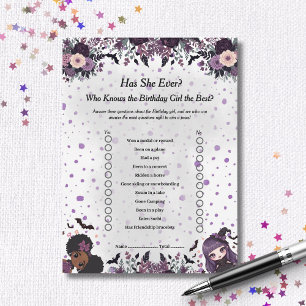 Cartão De Festividades Garota Gothic de Aniversário Spooky Ela Já Fez O J