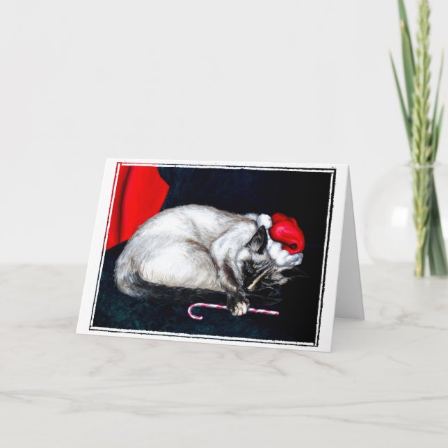 Cartão De Festividades Garras do papai noel do sono (Frente)