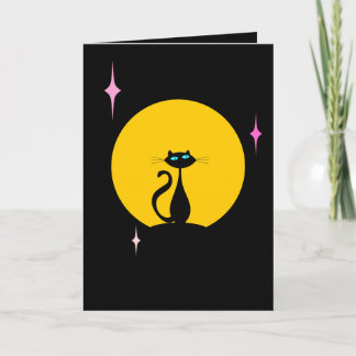 Cartão De Festividades Gatinha da Lua