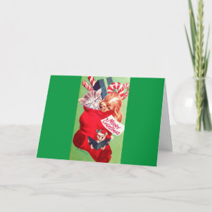 Cartão De Festividades Gatinho bonito do filhote de cachorro do bebê do