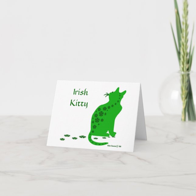 Cartão De Festividades Gatinho-Cartão irlandês (Frente)