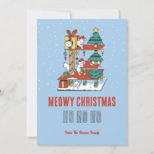 Cartão De Festividades Gatinho de Gato Bonito Neve Inverno Inverno Feliz